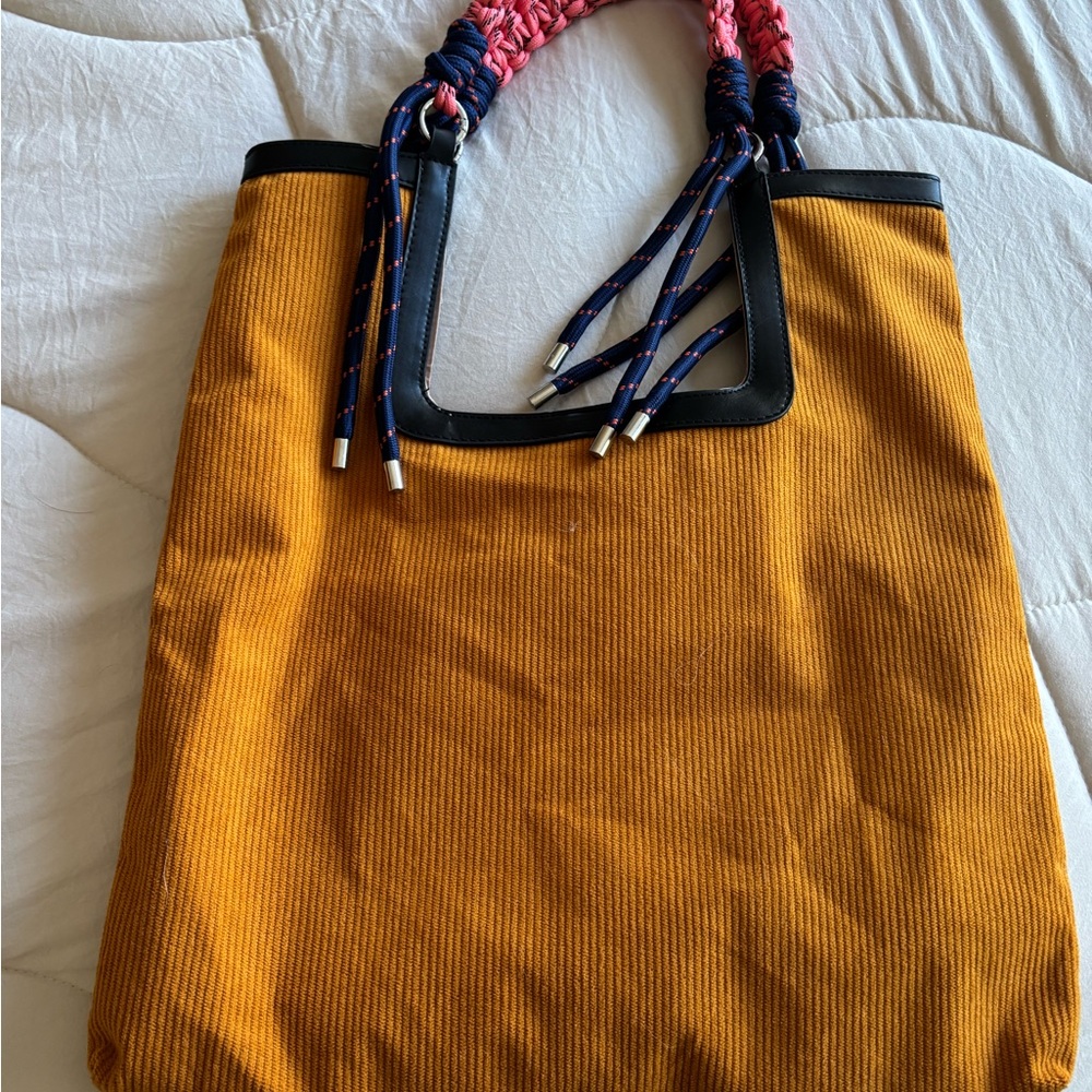 Stylish Mustard and Pink Tote Bag